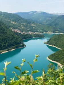 montenegro piva lake and surrounding nature