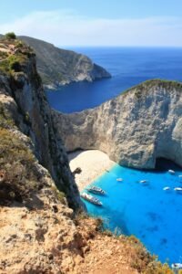 Areal view on Navagio beach on Zakinthos Greece