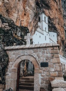 Entrance in Ostrog monastery Montenegro