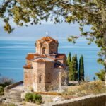 St.Naum mantery with view on Ohrid lake